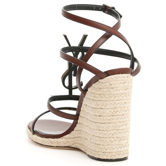 Cassandra Espadrilles 105 YSL Logo Platform Wedge - Picture 5 of 14